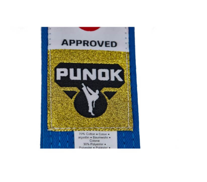 Punok Kata WKF konkurrencebælte - rød eller blå - WKF 9 Punok Kata konkurrencebælte - Blå