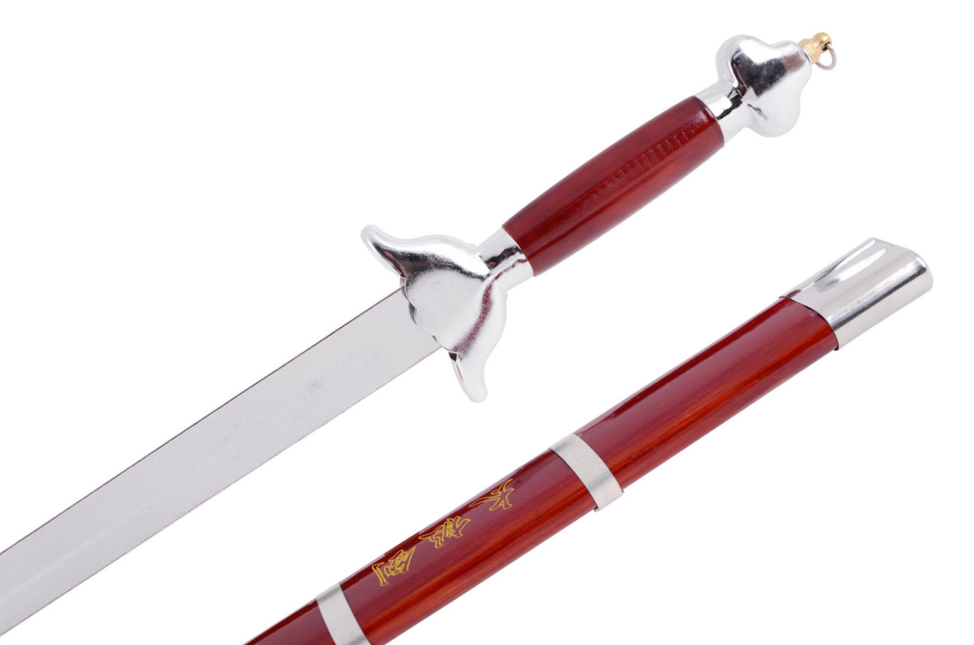 Tai Ji-sværd – Tai Chi – Luksusudgave – Semistift blad (Copie) (Copie) 4 Épée d'initiation de Tai Chi Chuan Fourreau Rouge et Argent