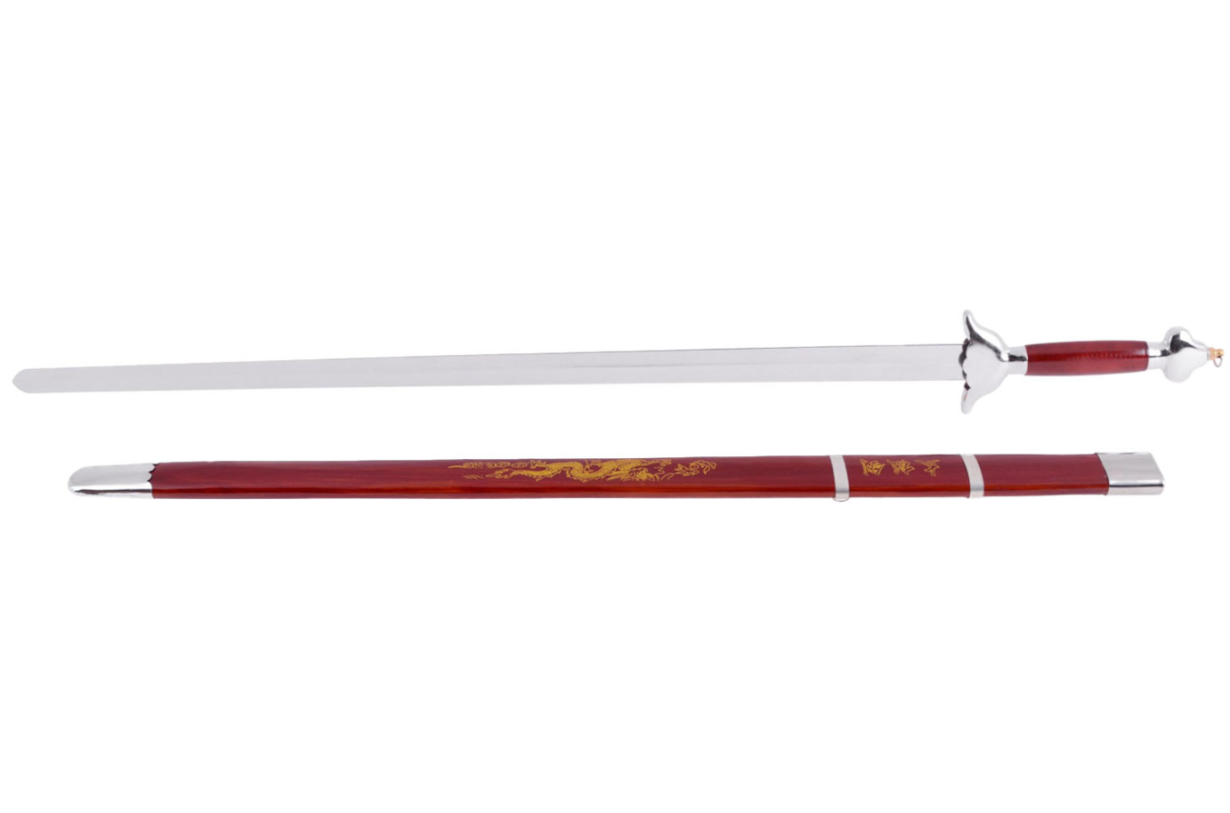 Tai Ji-sværd – Tai Chi – Luksusudgave – Semistift blad (Copie) (Copie) 3 Épée d'initiation de Tai Chi Chuan avec Fourreau Rouge et Argent