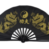 Éventail Tai Chi (Tai Ji Shan) Double Dragon noir