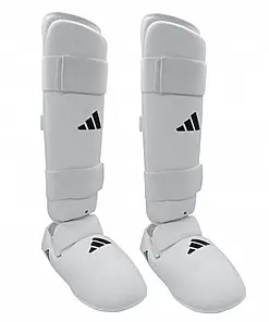 Adidas Karate skinnebens- og fodbeskyttere - hvid - WKF