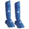 Adidas Karate skinnebens- og fodbeskyttere - blå, rød - WKF 10 Adidas Karate skinnebens- og fodbeskyttere - blå, rød - WKF