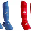 Adidas Karate skinnebens- og fodbeskyttere - blå, rød - WKF
