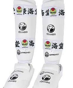 Tokaido karate skinnebens- og fodbeskyttere - WUKF-hvid