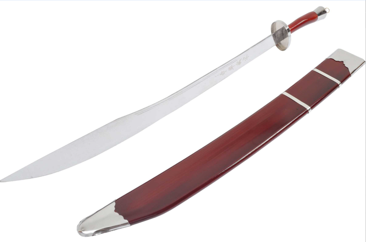 Tai Ji-sværd – Tai Chi – Luksusudgave – Semistift blad (Copie) (Copie) (Copie) (Copie) (Copie) (Copie) (Copie) (Copie) (Copie) 4 Sabre d'entraînement Kung Fu semi flexible rouge avec fourreau