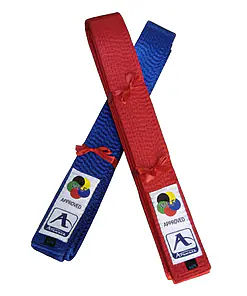 Arawaza Competition Deluxe Satin Karate Belt - KATA - Rød eller Blå