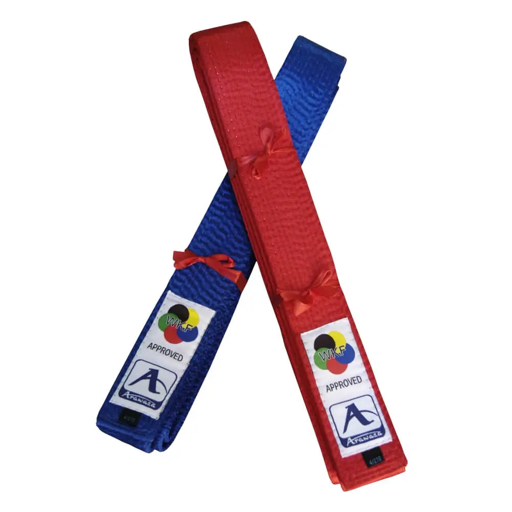 Arawaza Competition Deluxe Satin Karate Belt - KATA - Rød eller Blå