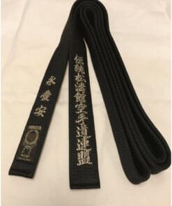 Hirota karate sort bælte i naturlig silke - Extra-large