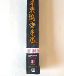Kamikaze Special SHITO-RYU sort karatebælte - satin af høj kvalitet