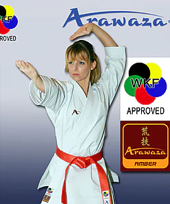 Kimono Arawaza AMBER Evolution for Kata - WKF Approved - GOLD EDITION - Størrelse 175