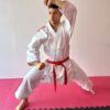 Vendbar kimono Karate Kamikaze Premier Kata AKA/AHO, broderede skuldre i rød og blå 9 Kamikaze