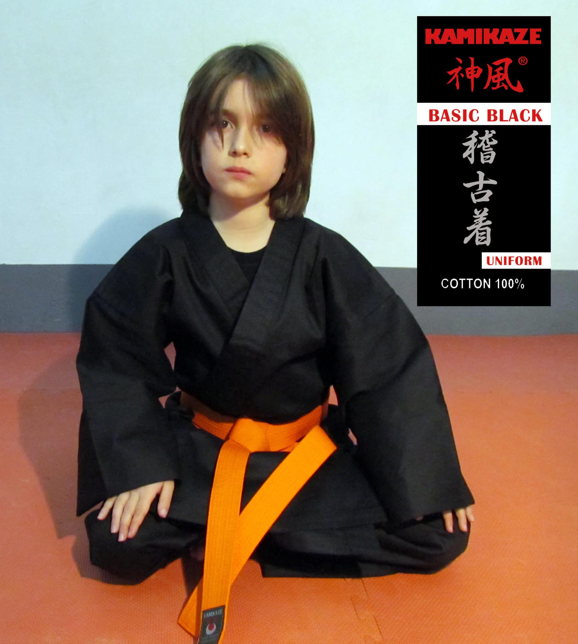 Kamikaze BASIC BLACK kimono jakke til karate - Sort 3 karatedragt