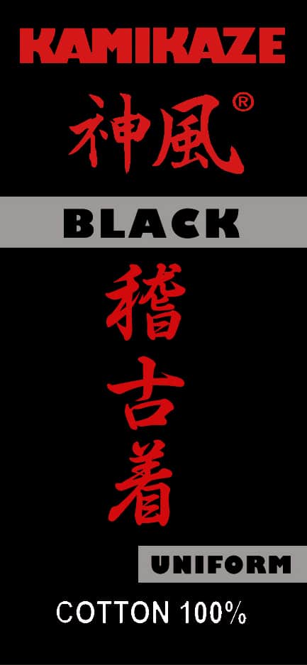 Kamikaze BASIC BLACK kimono jakke til karate - Sort 7 karatedragt