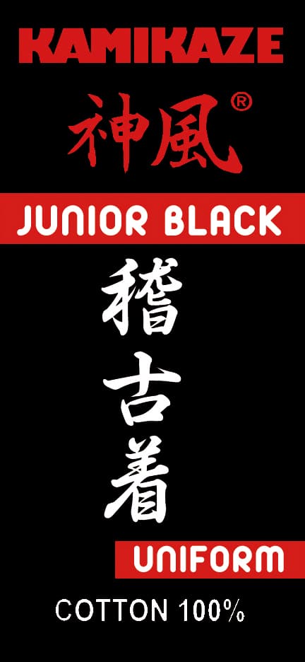 Kamikaze BASIC BLACK kimono jakke til karate - Sort 8 karatedragt