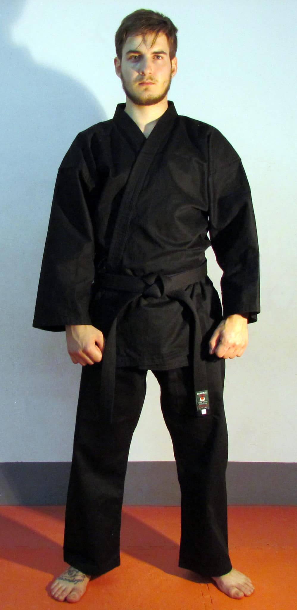 Kamikaze BASIC BLACK kimono jakke til karate - Sort 4 karatedragt