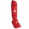 Adidas Karate skinnebens- og fodbeskyttere - blå, rød - WKF 8 Adidas