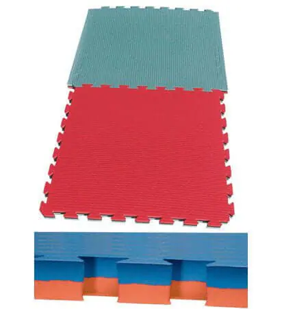 Vendbart puslespilstæppe Budo Fight 100x100x4cm